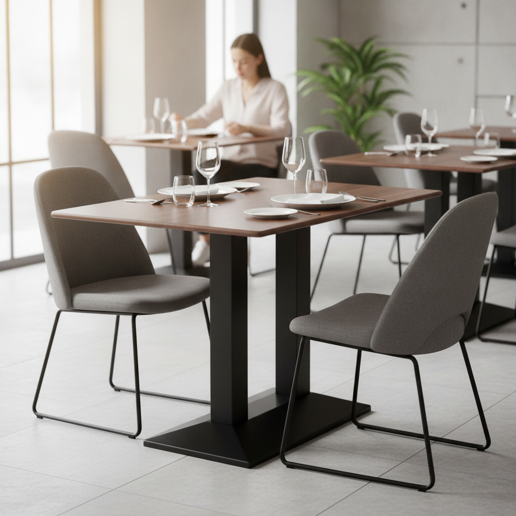 Walnut Rectangular Dining Table 1200x700mm for Indoor & Outdoor Use