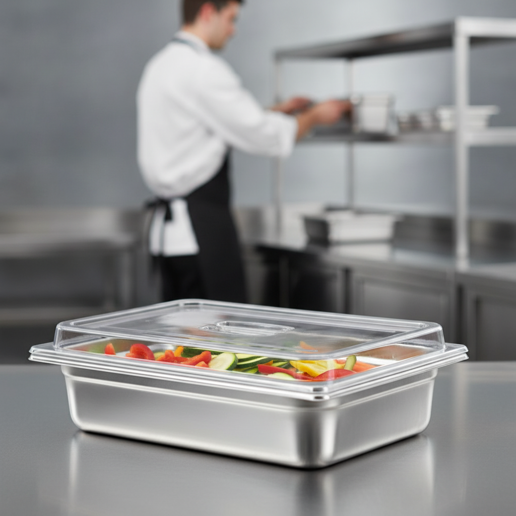 Copolymer Gastronorm Food Tray Lid with Handle for Efficient Storage