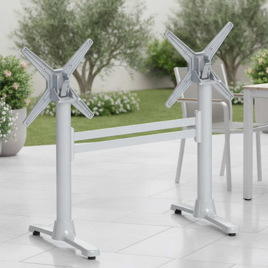 Aluminium Flip Top Dining Table Base 720mm for Outdoor Use