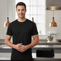 Cotton Black T-Shirts for Hospitality Staff (Pack of 10)