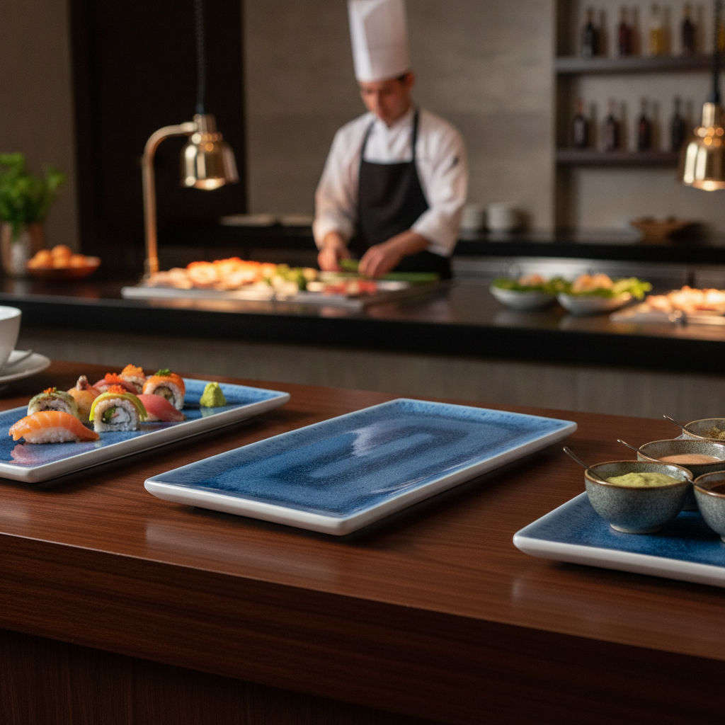 Melamine Blue Ocean GN 1/3 Tray for Buffet Service