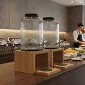 Wood & Glass Beverage Dispenser 7L for Buffet Stations