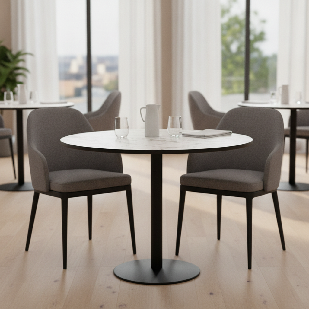 Laminate Carrara Marble Table Top 600mm for Hospitality Use