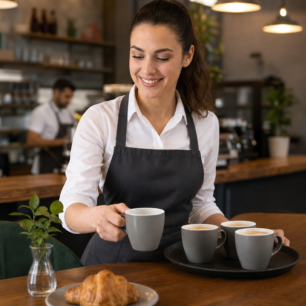 Tulip Cups 280ml Grey Ceramic for Coffee Experience (Pack of 12)