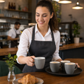 Tulip Cups 280ml Grey Ceramic for Coffee Experience (Pack of 12)