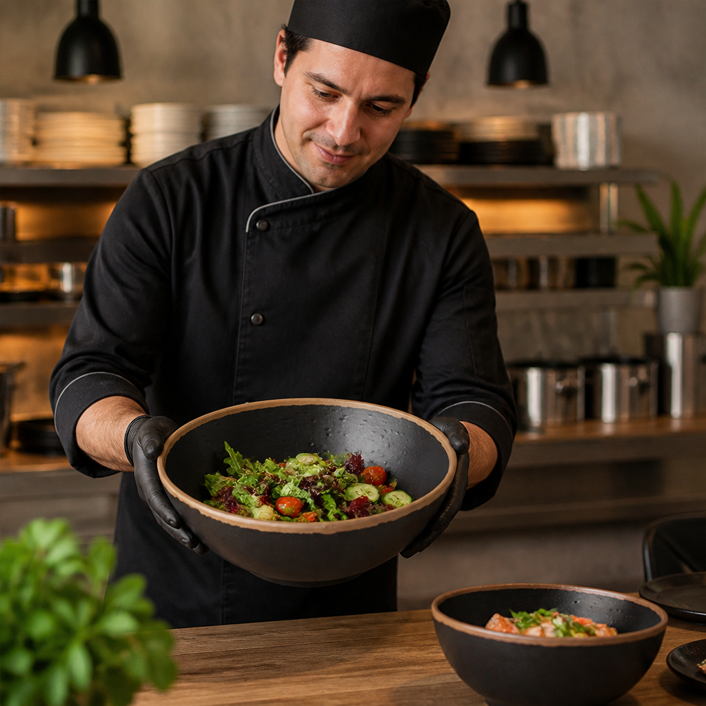 Melamine Serving Bowl 210mm Brown for Catering & Hospitality