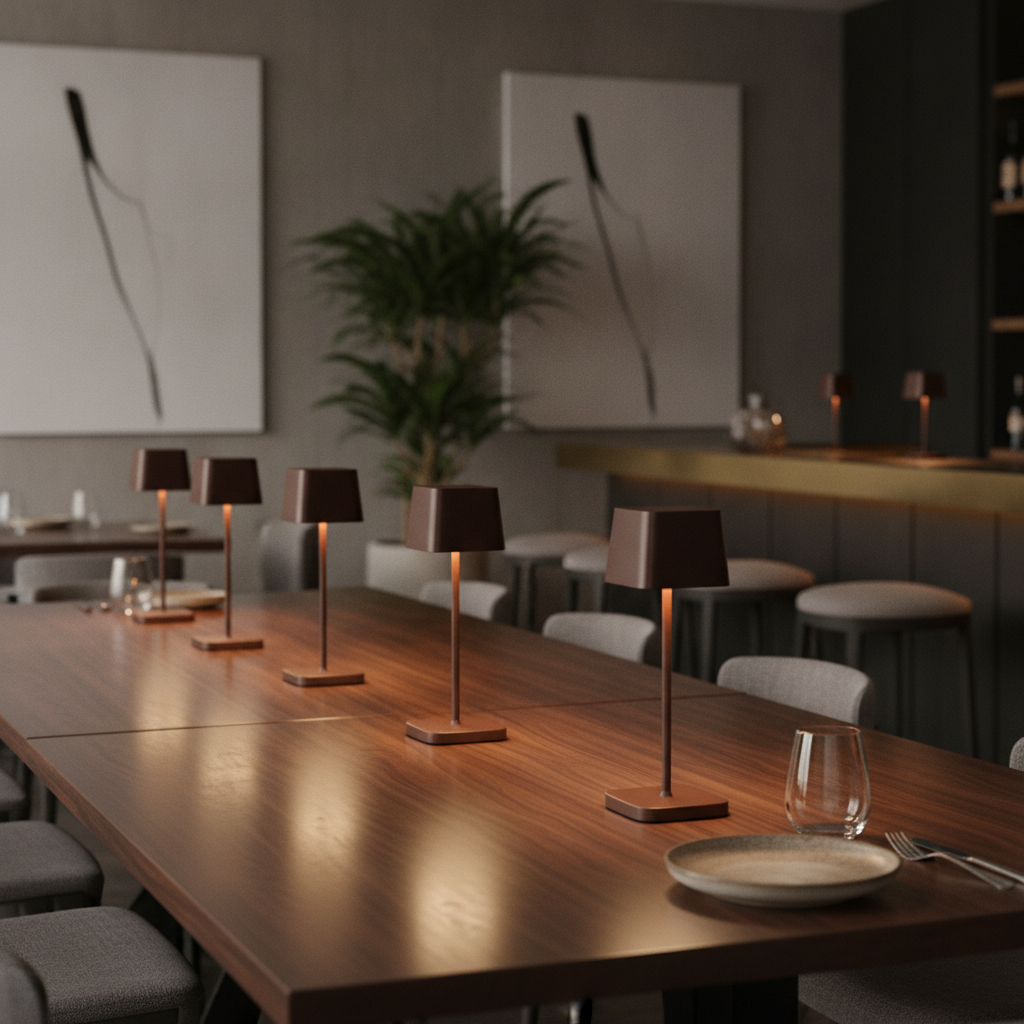 Aluminium Cordless Micro LED Table Lamp 200mm for Indoor & Outdoor Use (Pack of 6)