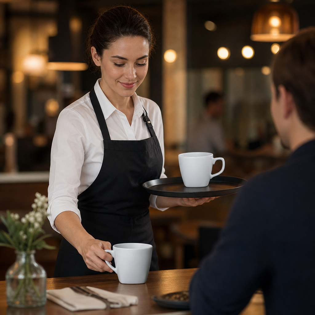 Rounded Square Cups 240ml Porcelain for Hospitality Use (Pack of 12)