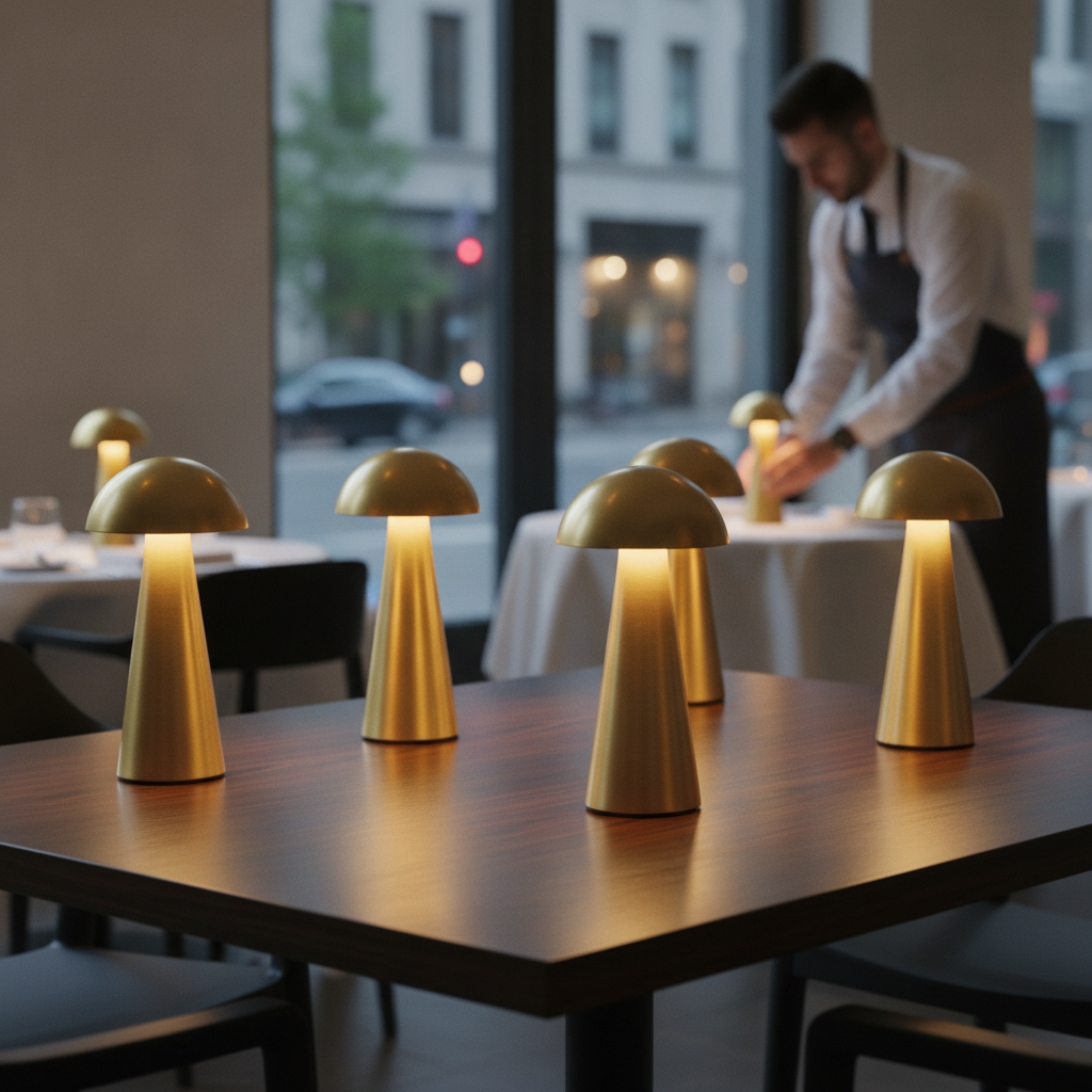 Iron Cordless Table Lamps 225mm for Elegant Settings (Pack of 6)