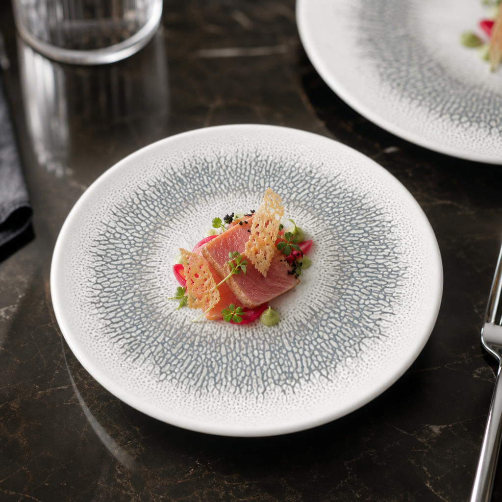 Coupe Plates 165mm Grey Vitrified Ceramic for Hospitality Use (Pack of 12)