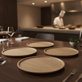 Lacquered Oak Wood Plate 160mm for Catering & Hospitality