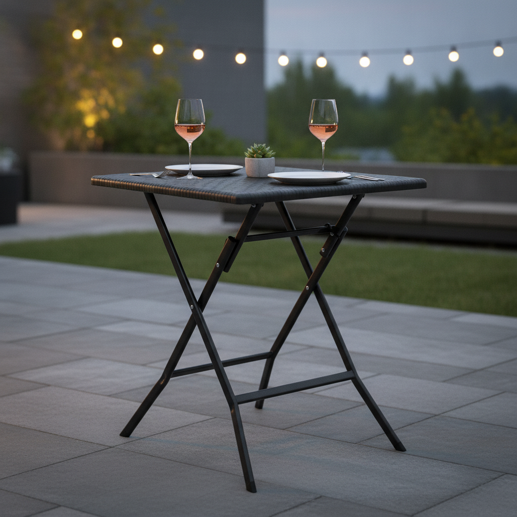 Powder Coated Steel Folding Square Table 620mm for Outdoor Events