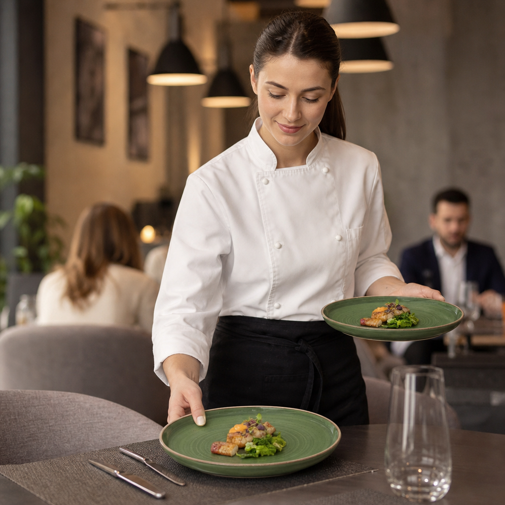 Walled Plates 255mm Vitrified Ceramic for Hospitality (Pack of 6)