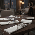 White Cotton Napkins with Ivy Leaf Pattern for Dining Areas (Pack of 12)