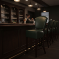 Faux Leather Bar Chair in Dark Walnut 1175mm for Commercial Spaces