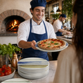 Porcelain Napoli Pizza Plates with Striped Design for Restaurants & Pizzerias (Pack of 6)