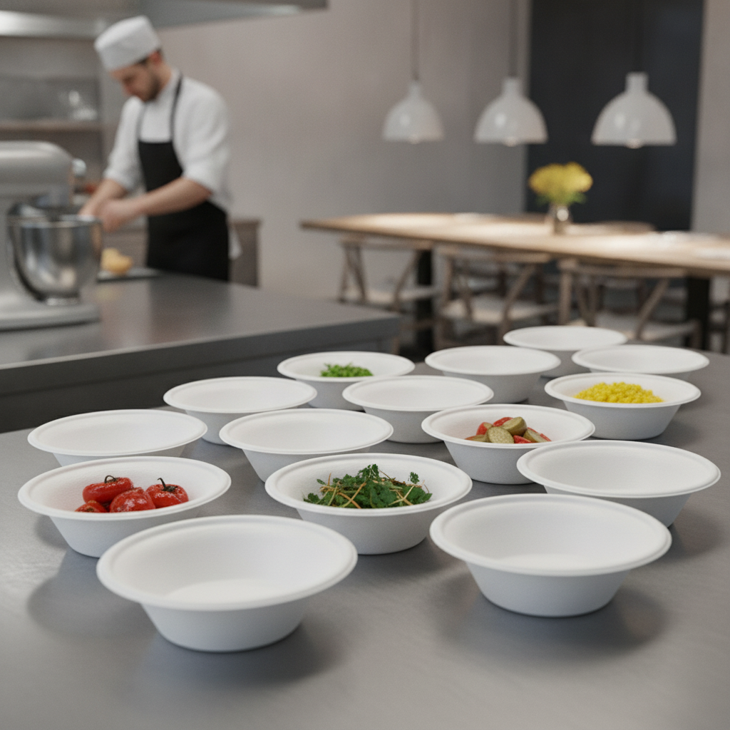 Bagasse Round Bowls 10oz for Festivals & Catering (Pack of 50)