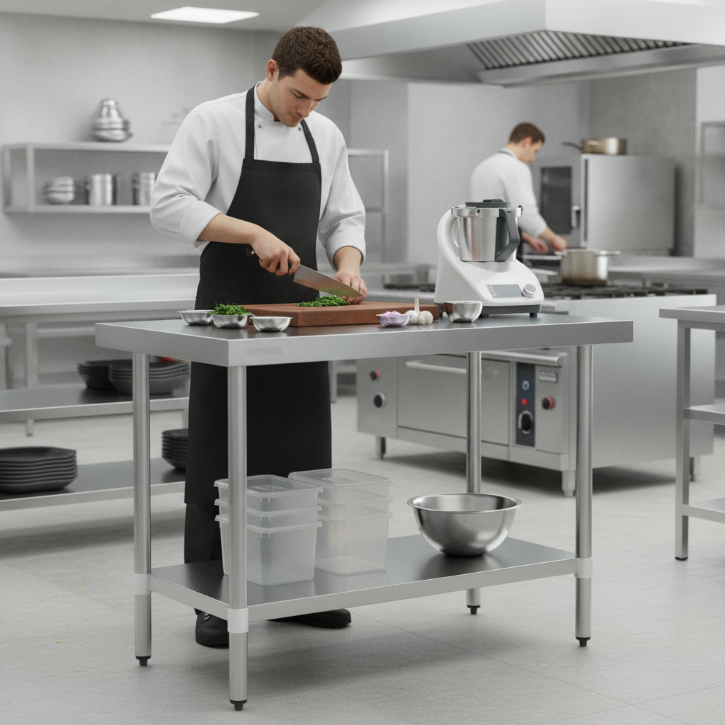 Stainless Steel Prep Table 1200mm for Food Preparation