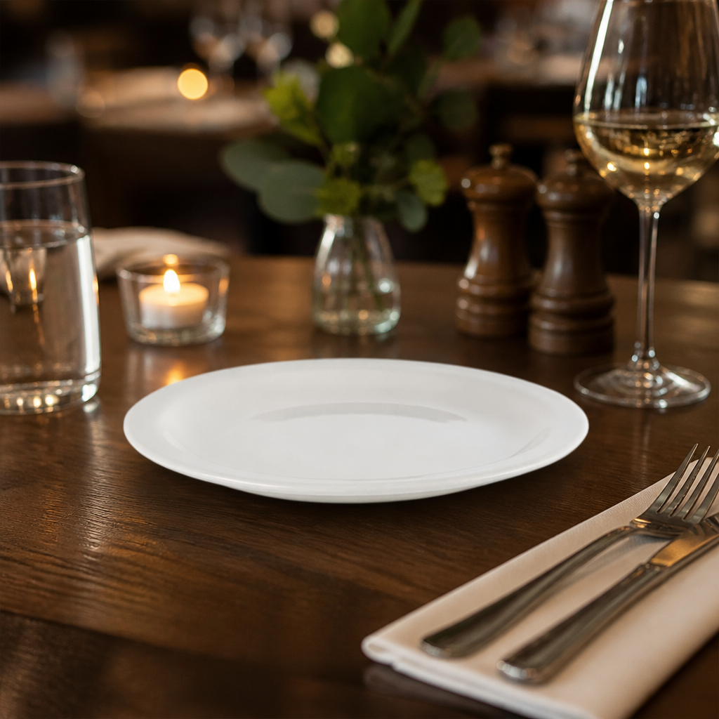 Plates 202mm Porcelain for Catering & Hospitality (Pack of 24)