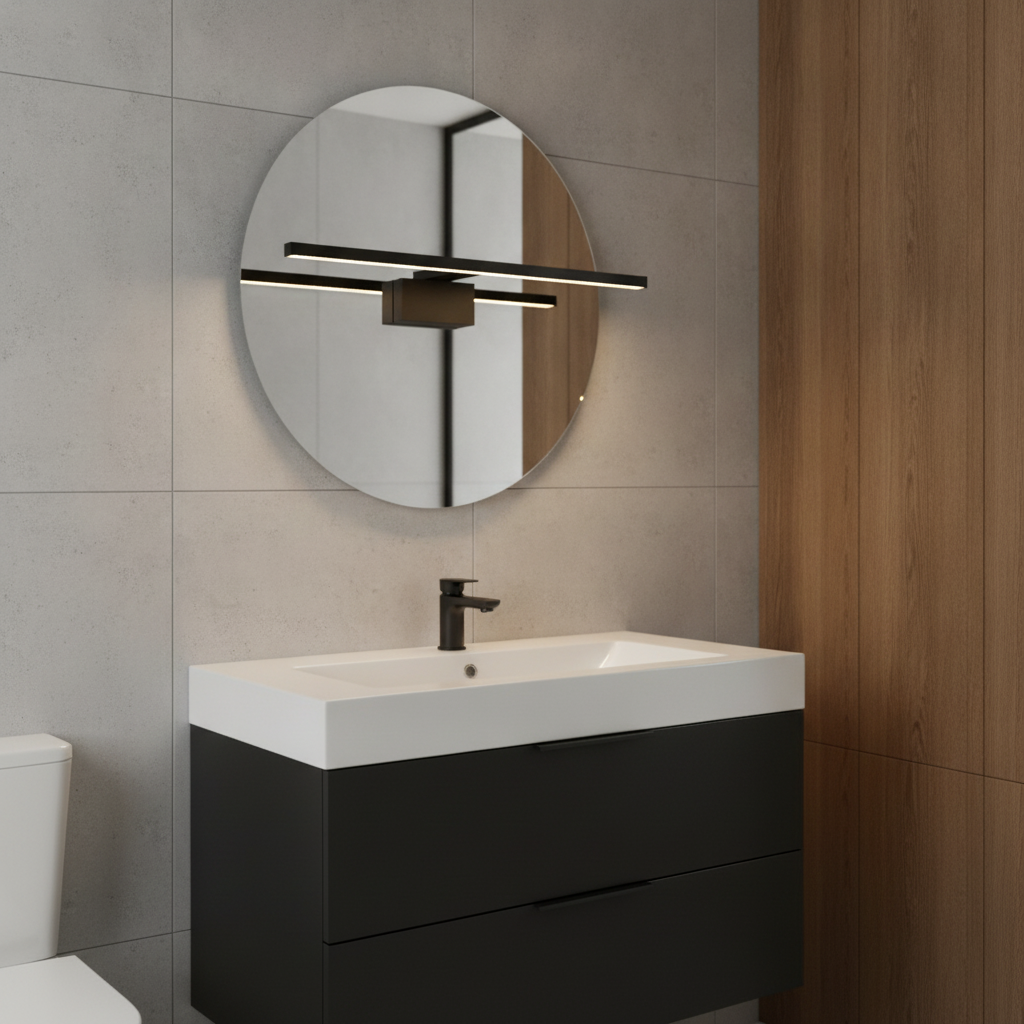 Metal Black Wall Light 3000K for Modern Bathrooms