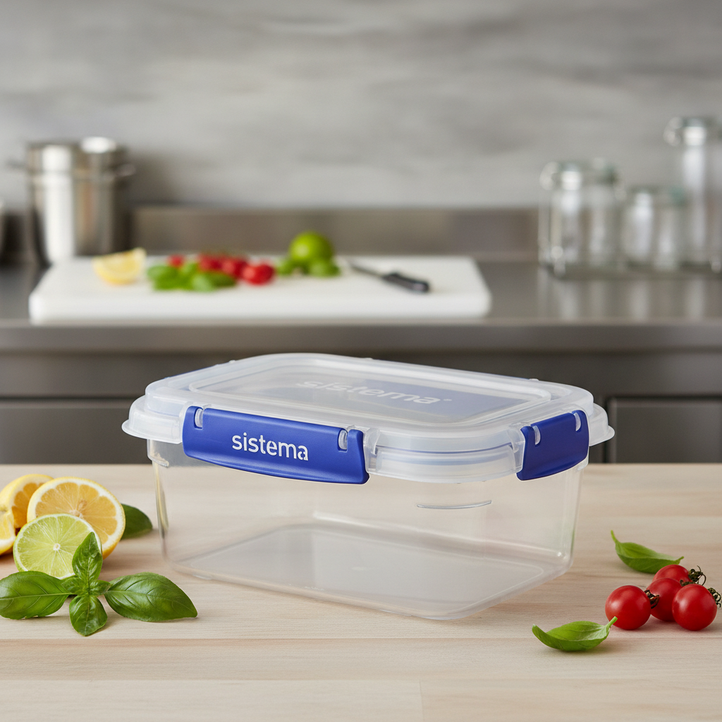 Airtight 1L Plastic Food Storage Container for Kitchen Use