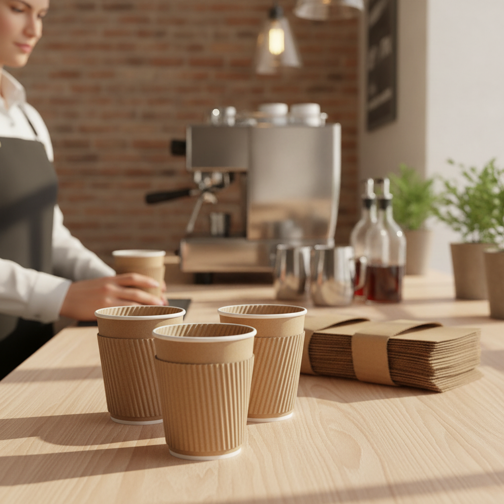 Cardboard Corrugated Cup Sleeves 127x4mm for Hot Drinks (Pack of 1000)