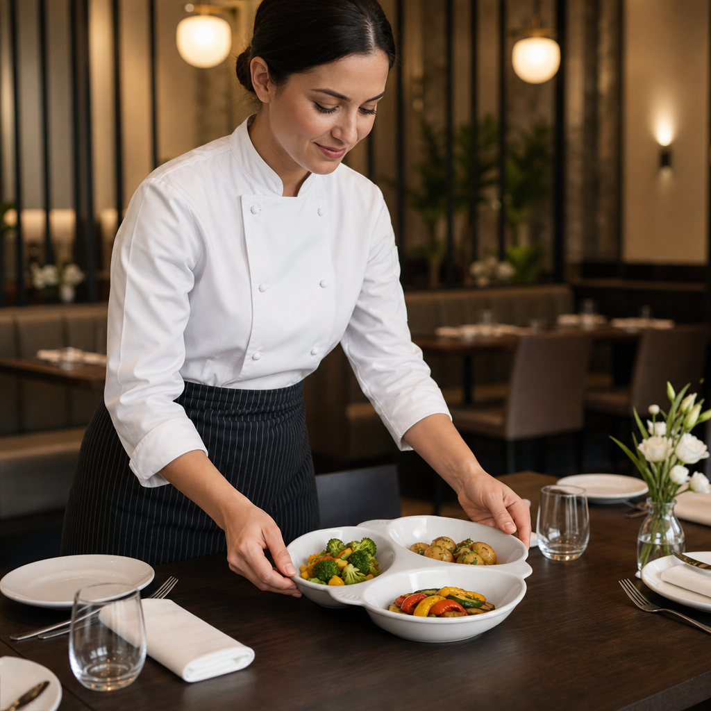 Porcelain Vegetable Dish 250mm for Restaurants & Cafés (Pack of 6)