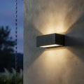 Metal Wall Light with Up-and-Down Lighting for Outdoor Use