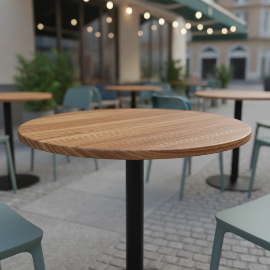 Wood Round Table Top 600mm for Indoor & Outdoor Use