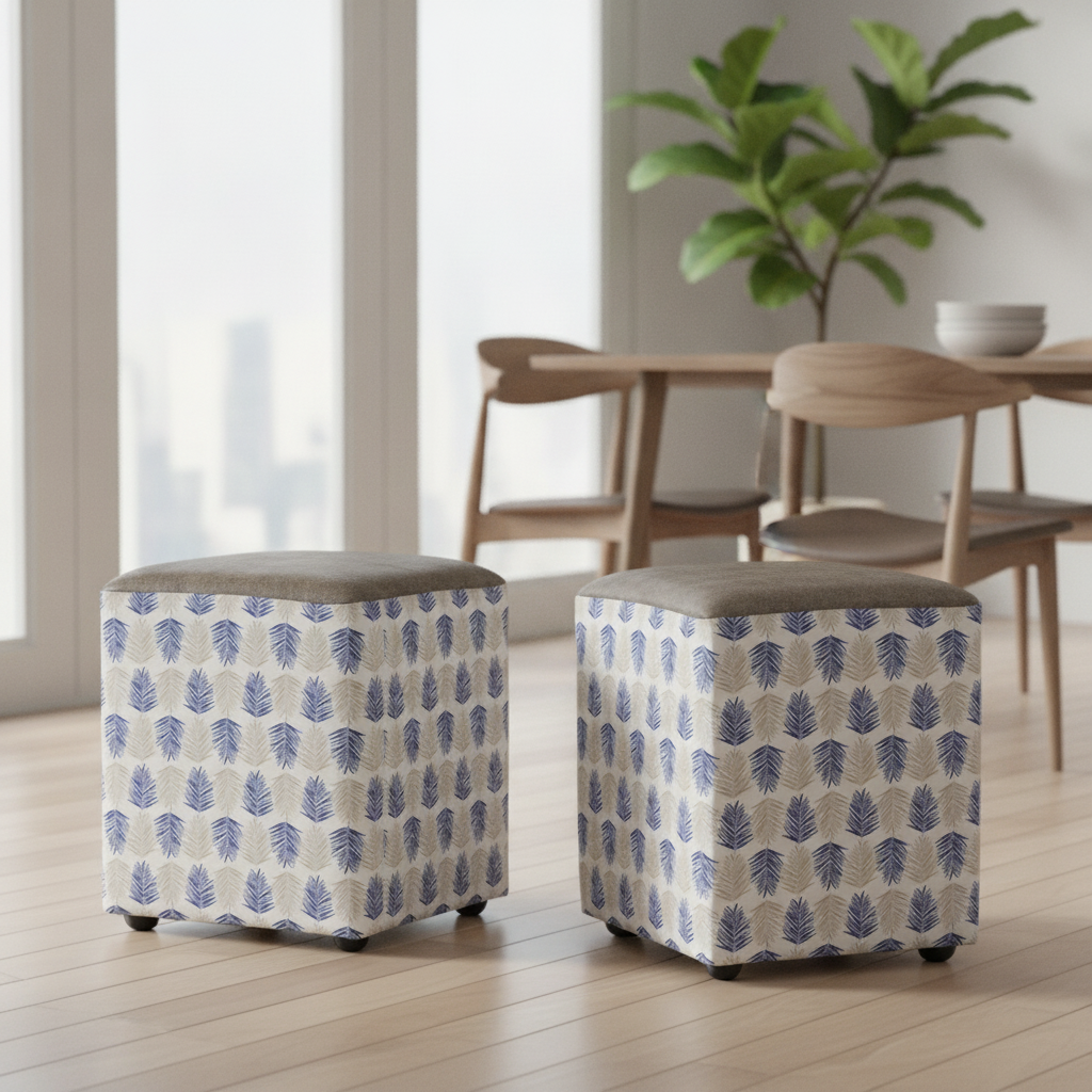 Pine Cube Stools 470x420mm for Contemporary Dining Spaces (Pack of 2)