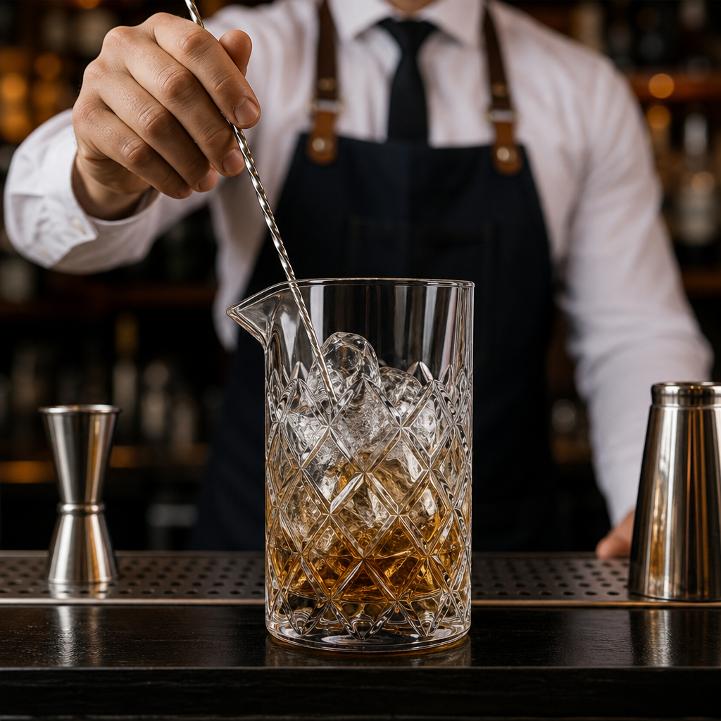 Glass Cocktail Mixing Glass 550ml for Bartending