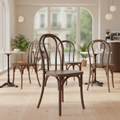 Polypropylene Brown Bentwood Style Chairs 911x420mm for Cafés & Bistros (Pack of 4)