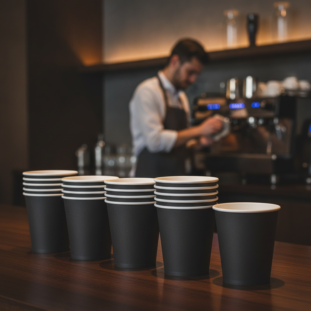 Paper Black Hot Cups 6oz for Specialty Coffees (Pack of 1000)