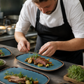 Oblong Chefs Plates x 298 153mm Blue Porcelain for Farm-to-Table Dining (Pack of 12)