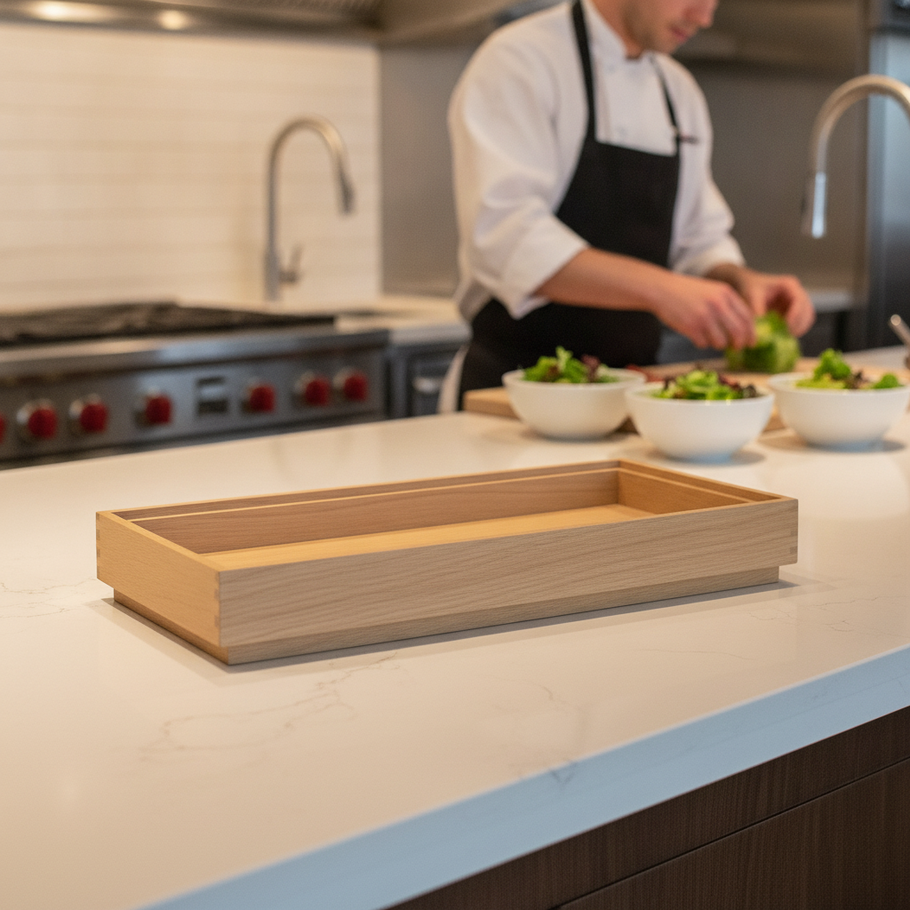 Oak Wooden Box GN 1/3 for Buffet Stations
