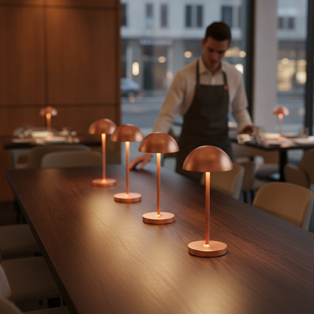 Aluminium Alloy Cordless Table Lamps 260mm for Bars & Cafés (Pack of 6)