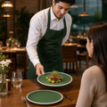 Forest Plates 240mm Green Vitrified Porcelain for Dining Rooms (Pack of 6)