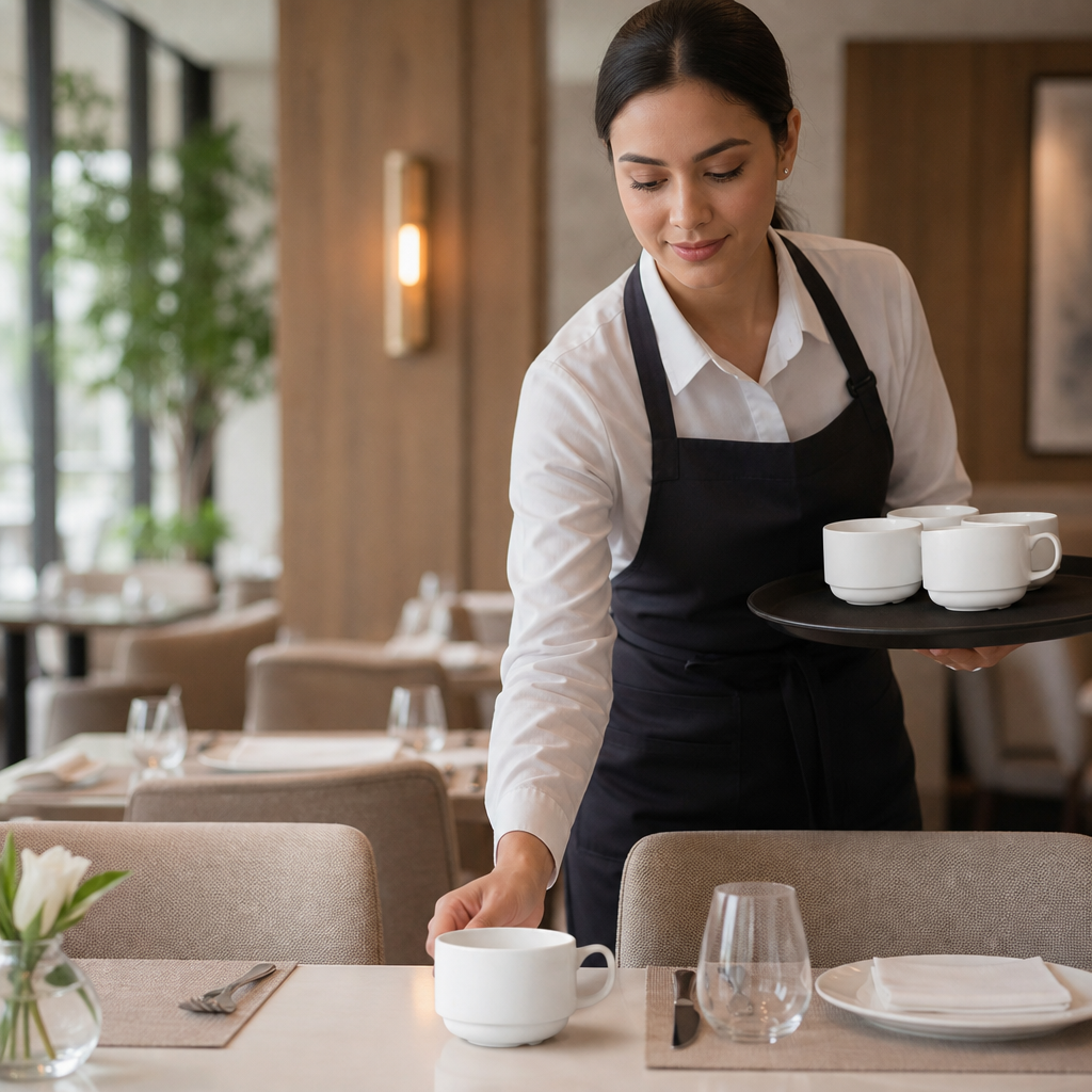 Stacking Slimline Cups Alumina 200ml White Ceramic for Casual Dining (Pack of 36)