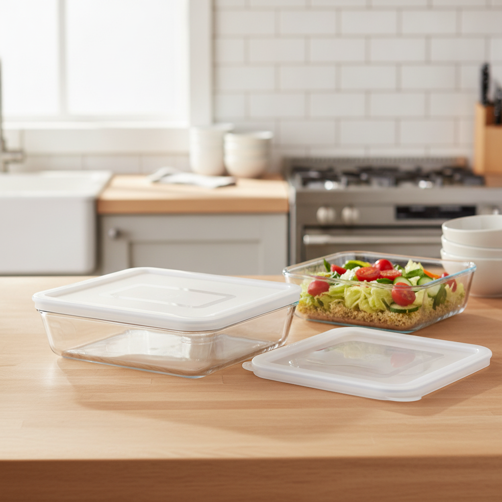 Glass Rectangular Storage Dish 4L for Food Storage