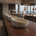 Concrete Sloping Bowl 220mm for Buffet & Table Services
