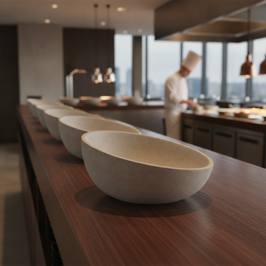 Concrete Sloping Bowl 220mm for Buffet & Table Services