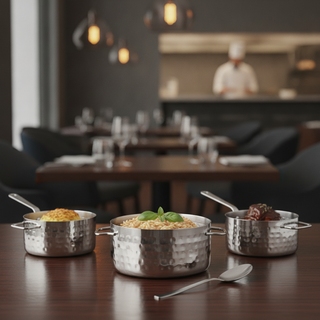 Stainless Steel Mini Casserole Dish 460ml for Food Presentation