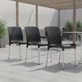 Aluminium and Polypropylene Stacking Bistro Side Chairs 820x450mm for Indoor and Outdoor Use (Pack of 4)