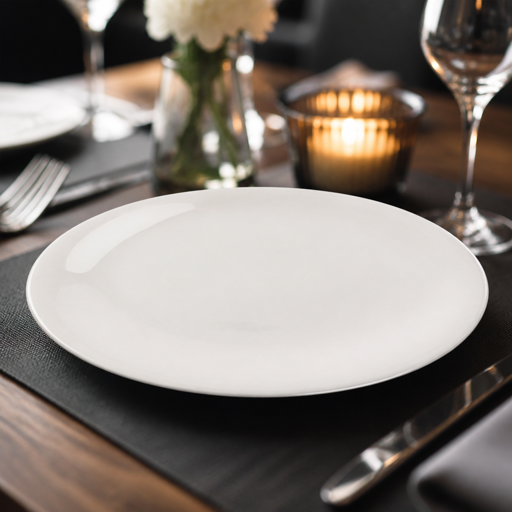 Royal Bone Coupe Plates 225mm Bone China for Fine Dining (Pack of 6)