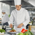White Polycotton Chef Jacket with Long Sleeves for Professional Catering