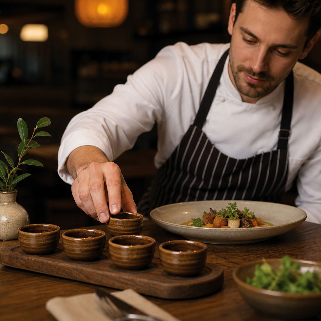 Dip Pot 40ml Stoneware for Rustic Table Settings (Pack of 6)
