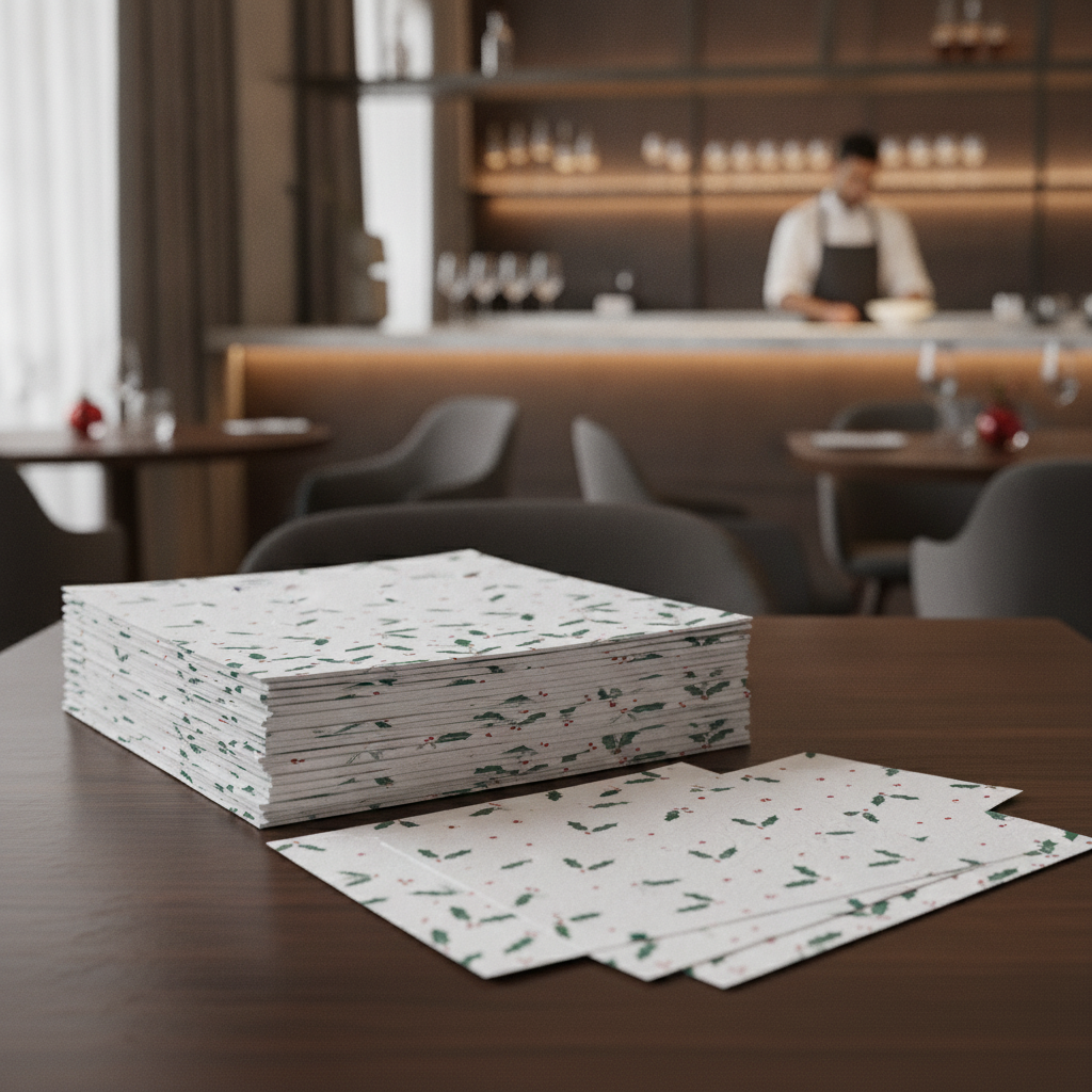 Embossed Paper Christmas Slipcover 900x900mm for Festive Events (Pack of 250)