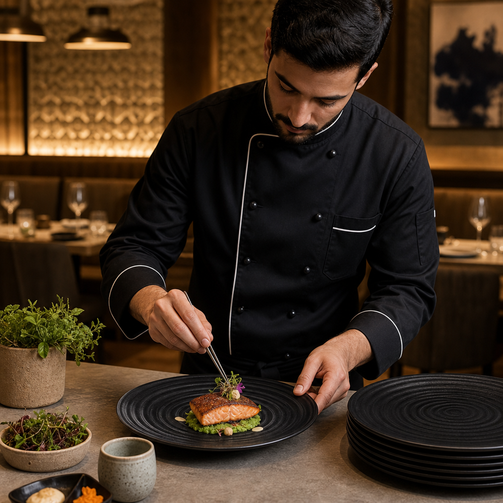 Ebony Dinner Plates 280mm Stoneware for Dining Experiences (Pack of 6)
