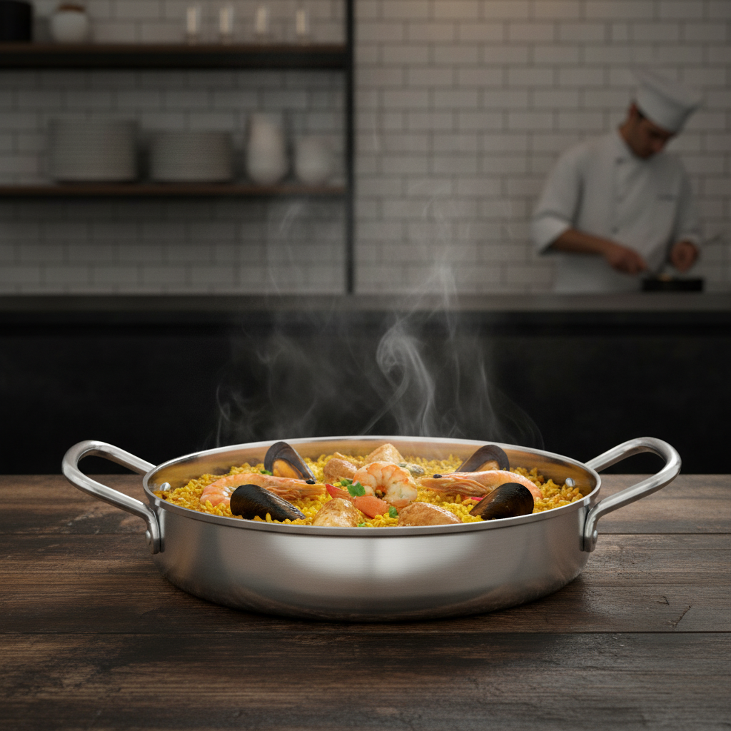 Stainless Steel Double Handle Serving Dish 180mm for Table Service