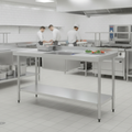 Stainless Steel Single Sink with Double Drainer 1500mm for Commercial Kitchens